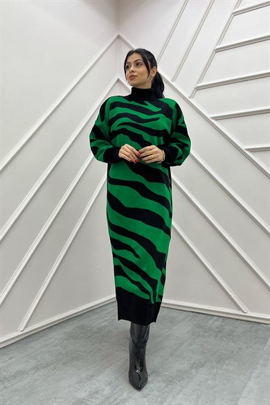 Hillda Triko Elbise Yeşil